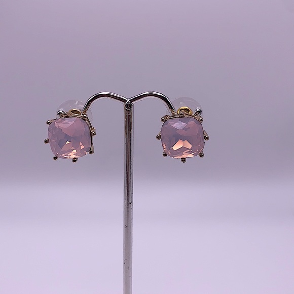 Pink and Gold Crystal Stud Earrings NEW - Picture 1 of 5